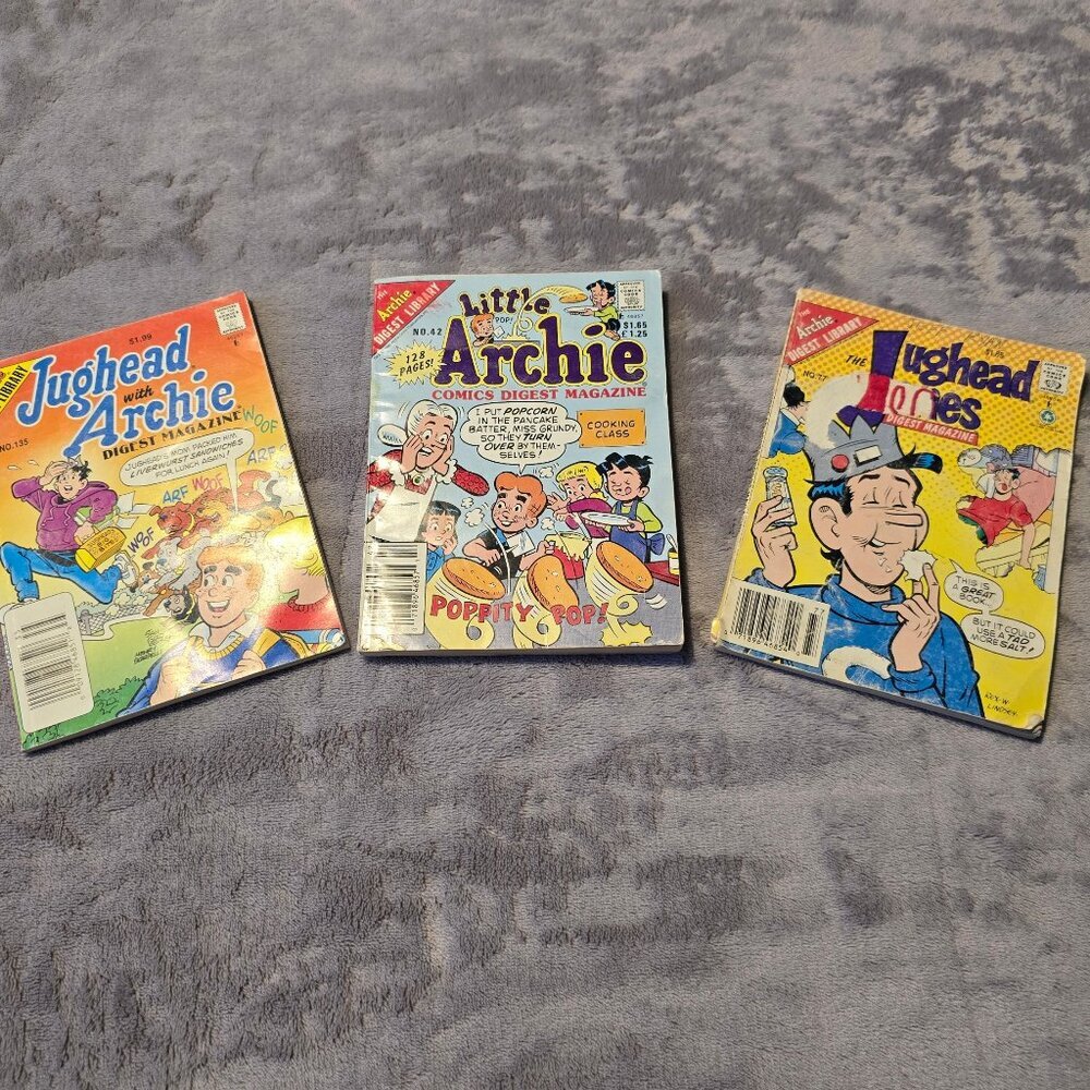 Archie and Jughead Digest Library vtg #135, 42, and 77